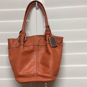Orange softest leather bag by TIgnanello